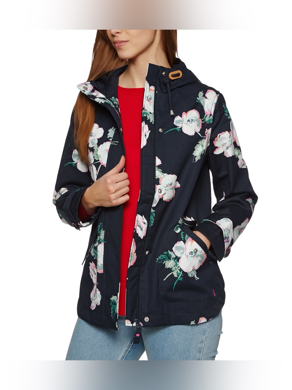 Joules coast print rain floral spring jacket 12